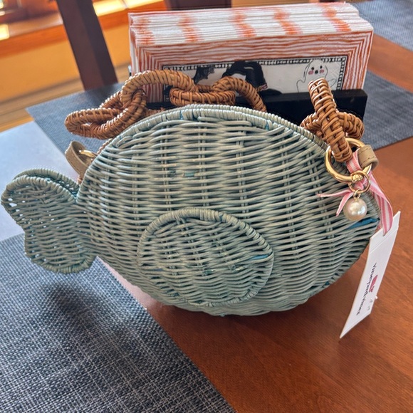 Vineyard Vines Handbags - Vineyard Vines Blue Fish-Shaped Clutch